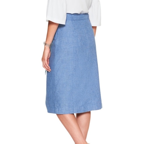 Banana Republic Midi Linen Wrap A-Line Skirt - Picture 2 of 4